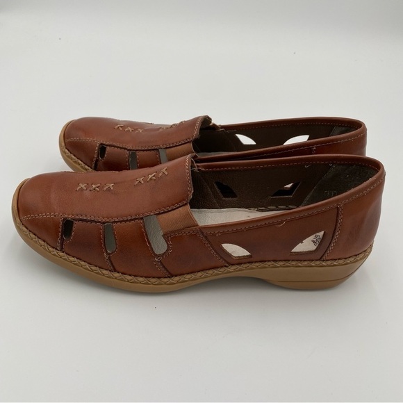Rieker Leather Anti-Stress Comfort Loafers Slip On Shoes Flats Brown Size 9.5 - Picture 5 of 8